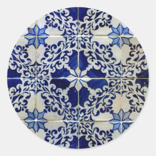 Tiles, Portuguese Tiles Classic Round Sticker