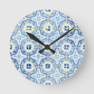 Tiles, Portuguese Tiles Round Clock