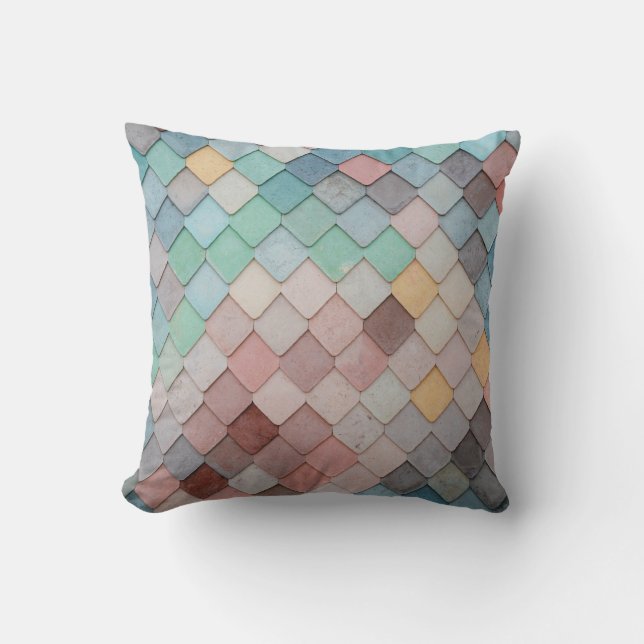 Tiles shapes texture pattern art throw pillow (Front)