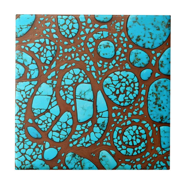 Tiles with turquoise patterns (Front)