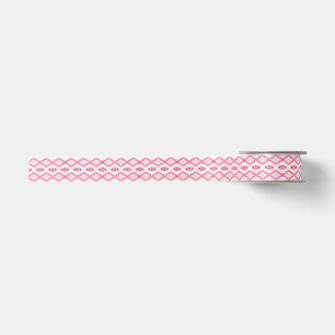 Tilet Pattern  Pink Geometric Design Satin Ribbon
