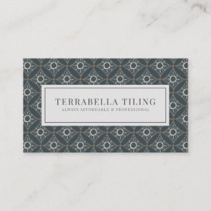 Tiling Flooring Grey Black Diamond Pattern Business Card