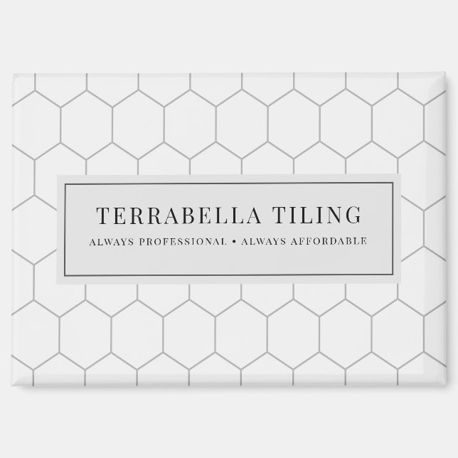 Tiling Flooring Hexagon Tile Pattern Business Magnet (Front)