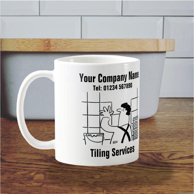 Tiling Kitchens & Bathrooms. Tiling Services Mug (Tiling Company Mug)