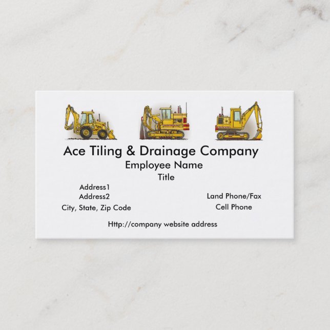 Tiling Machine Construction Business Cards (Front)