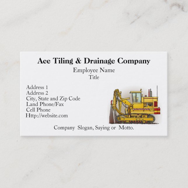 Tiling Machine Construction Business Cards (Front)