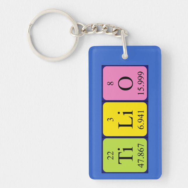 Tilio periodic table name keyring (Front)