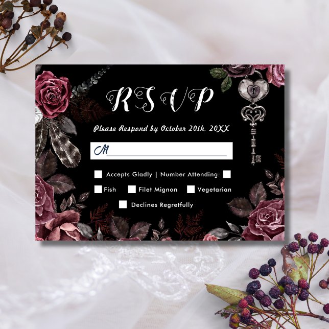 Till Death | Black Gothic Dark Floral Elegant RSVP (Creator Uploaded)