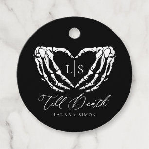 Till Death Chic Modern Gothic Wedding Favour Tags