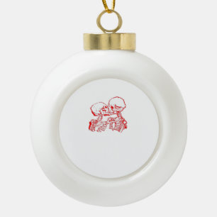 Till Death Do Us Apart (Red Transparent) Ceramic Ball Christmas Ornament
