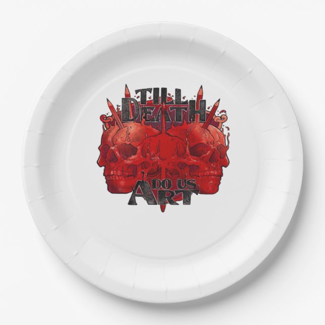 Till Death Do Us Art On White Classic Paper Plate (Front)