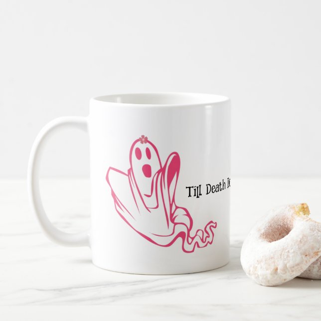 TILL DEATH DO US BOO HALLOWEEN VIBE COFFEE MUG (With Donut)