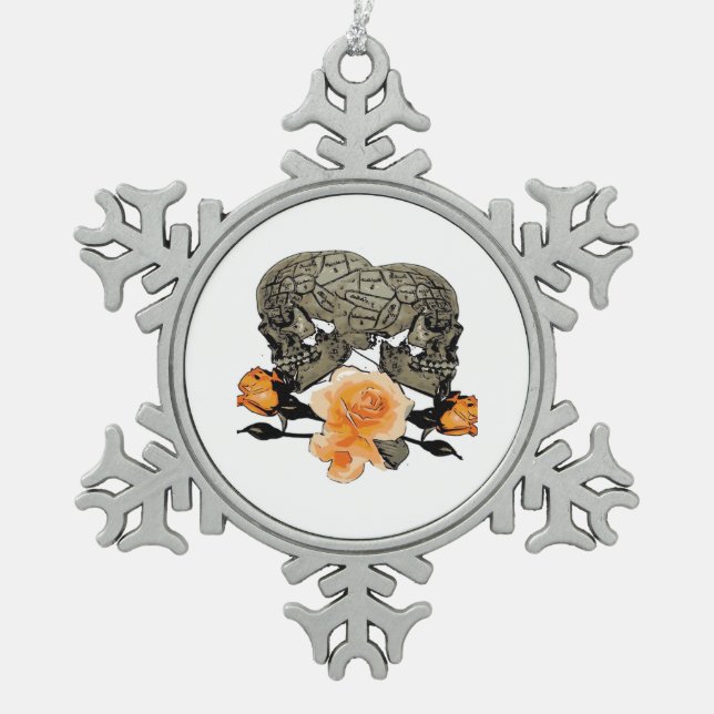 Till Death Do Us Funny Design For Halloween Snowflake Pewter Christmas Ornament (Front)