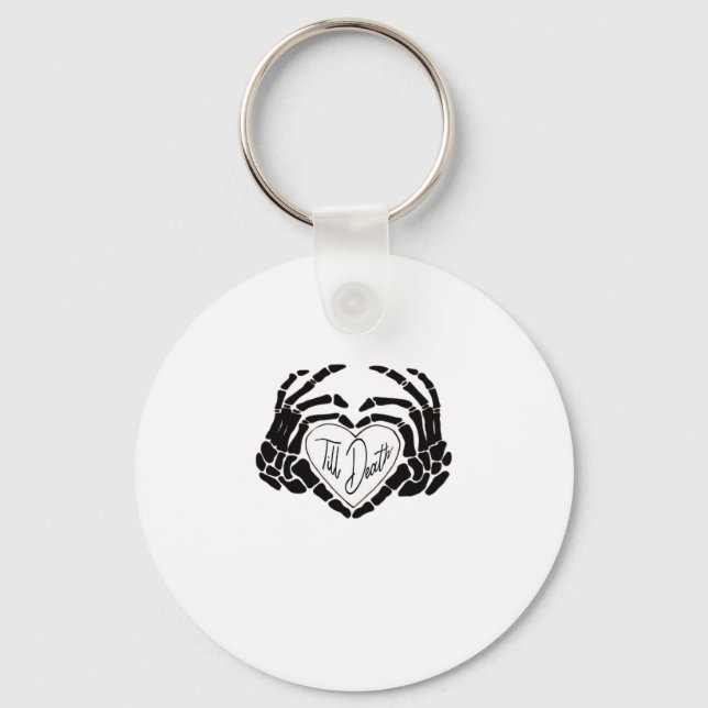 Till Death Do Us Funny Design – Ghostly Love Vibes Keychain (Front)