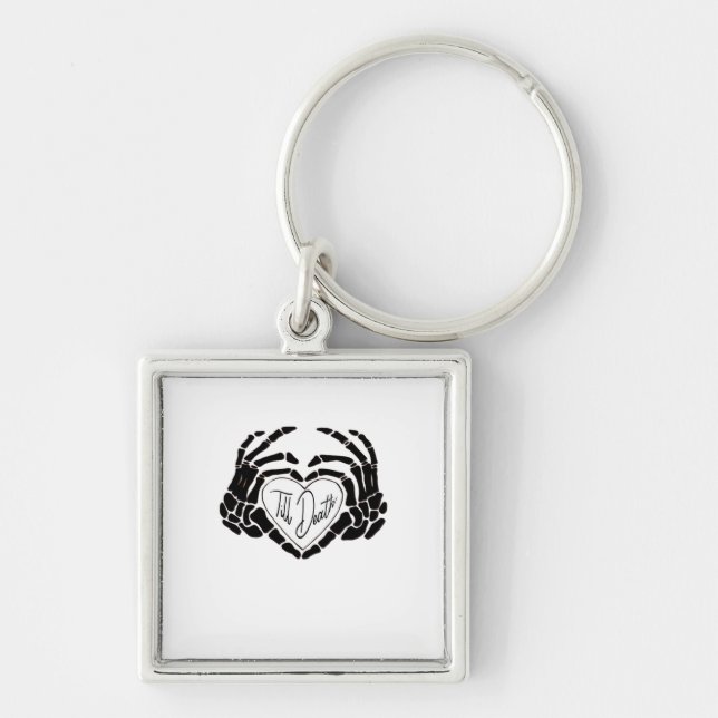 Till Death Do Us Funny Design – Ghostly Love Vibes Keychain (Front)
