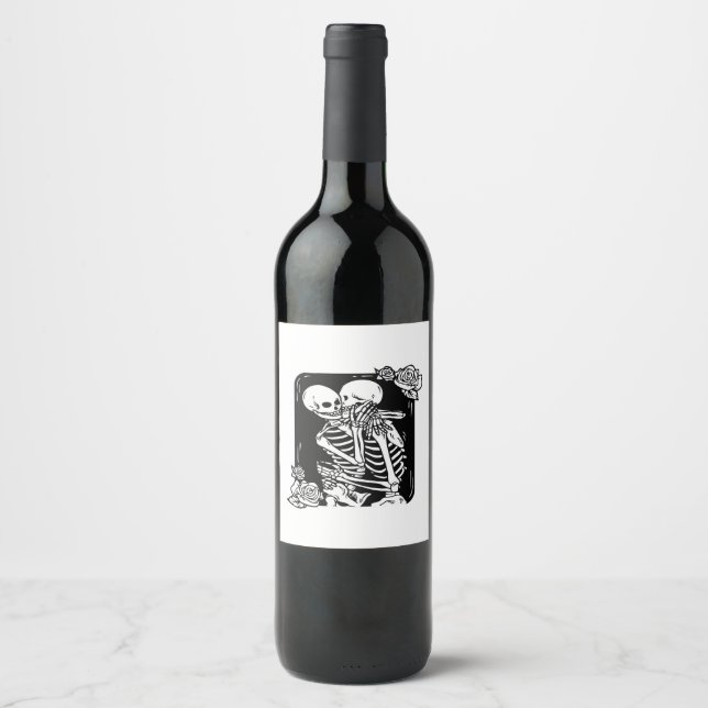 Till Death Do Us Funny Design Wine Label (Front)