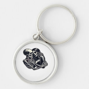 Till Death Do Us - Gothic Skeleton Couple Art Clas Keychain