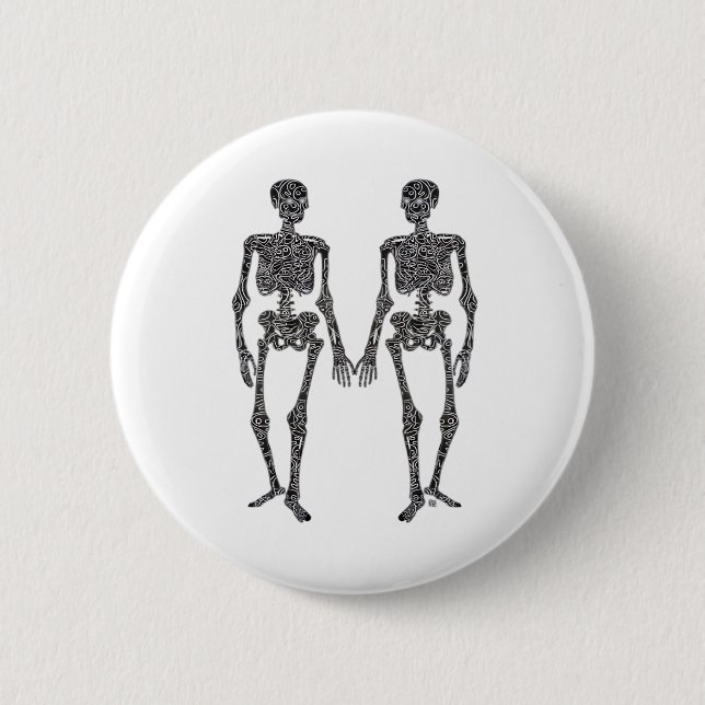 Till Death Do Us Part 2 Skeletons Classic 2 Inch Round Button (Front)