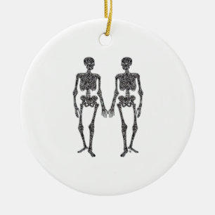 Till Death Do Us Part 2 Skeletons Classic Ceramic Ornament