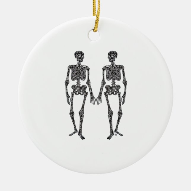 Till Death Do Us Part 2 Skeletons Classic Ceramic Ornament (Front)