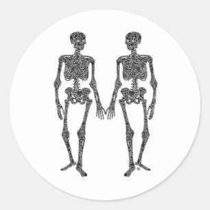 Till Death Do Us Part 2 Skeletons Classic Classic Round Sticker