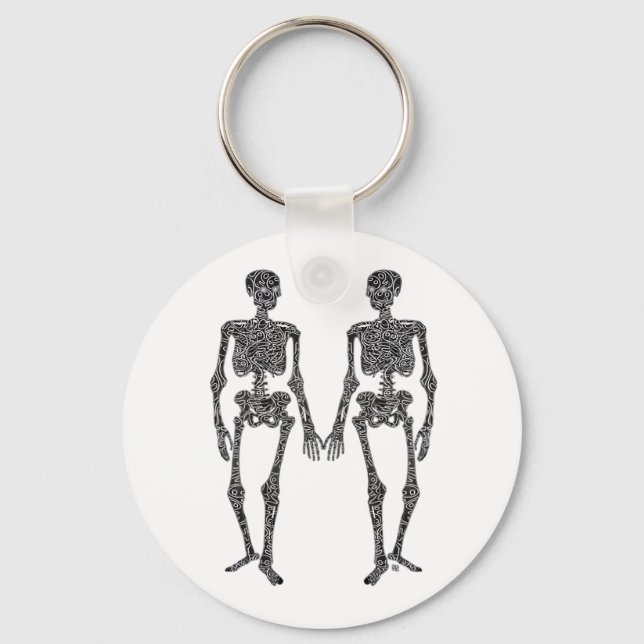 Till Death Do Us Part 2 Skeletons Classic Keychain (Front)