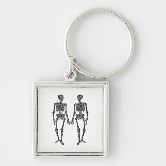 Till Death Do Us Part 2 Skeletons Classic Keychain (Front)