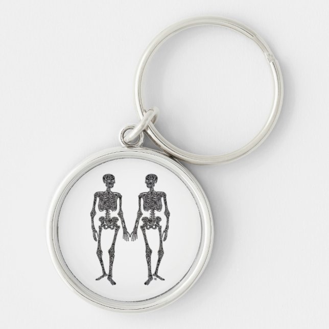 Till Death Do Us Part 2 Skeletons Classic Keychain (Front)