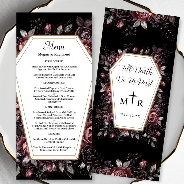 Till Death Do Us Part Black Gothic Mariage Menu (Créateur téléchargé)