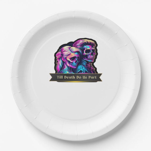 Till Death Do Us Part Classic – Autumn Gothic Vows Paper Plate (Front)