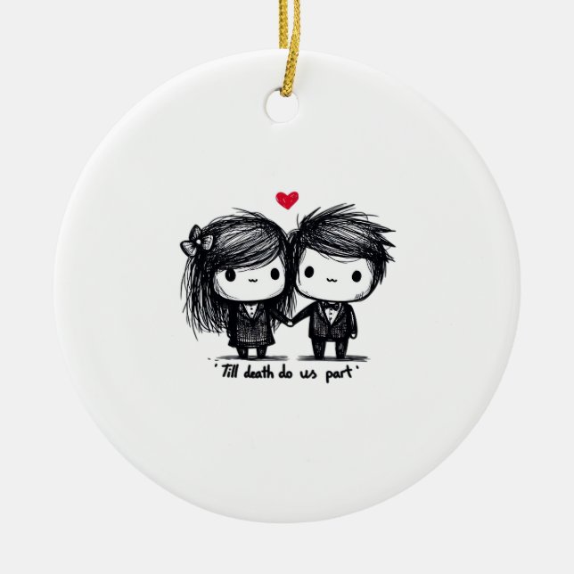 Till Death Do Us Part Classic – Autumn Love Story Ceramic Ornament (Front)