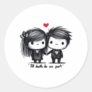 Till Death Do Us Part Classic – Autumn Love Story Classic Round Sticker