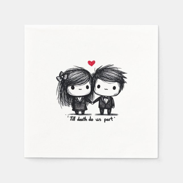 Till Death Do Us Part Classic – Autumn Love Story Napkin (Front)