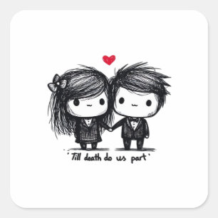 Till Death Do Us Part Classic – Autumn Love Story Square Sticker