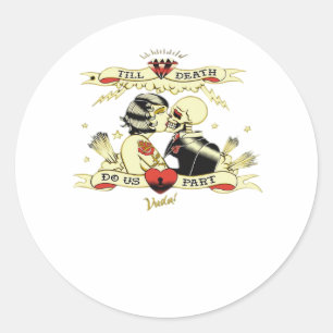 Till Death Do Us Part Classic Design For Halloween Classic Round Sticker