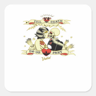 Till Death Do Us Part Classic Design For Halloween Square Sticker