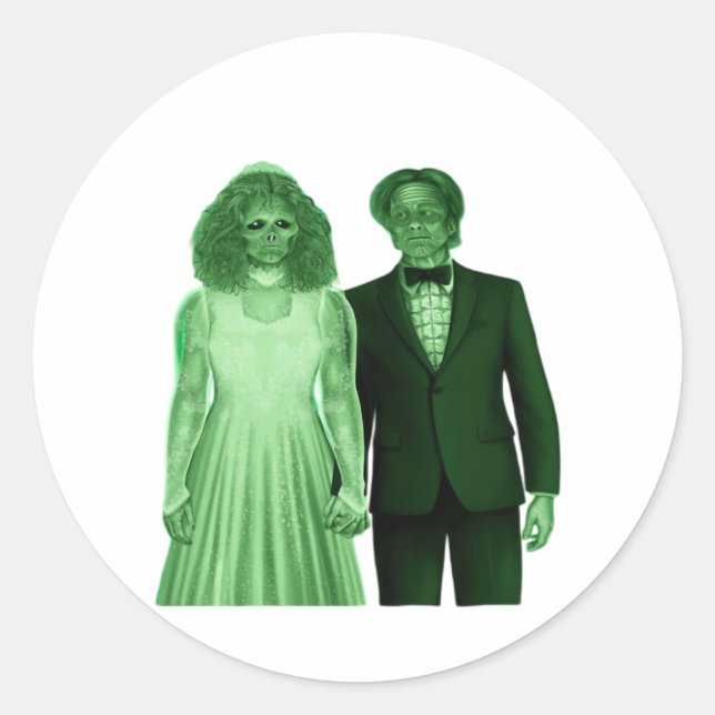 Till Death Do Us Part Classic Design Round Sticker (Front)
