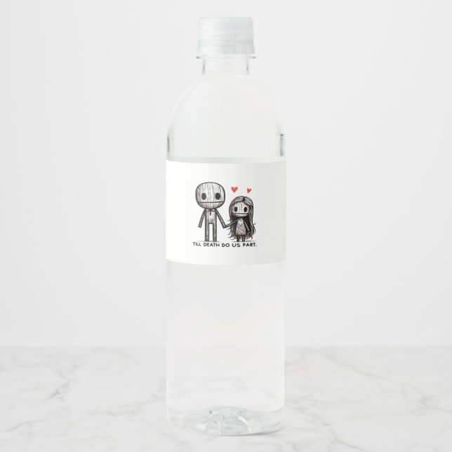 Till Death Do Us Part Classic – Funny Wedding Quot Water Bottle Label (Front)
