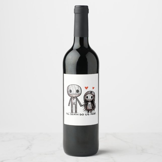 Till Death Do Us Part Classic – Funny Wedding Quot Wine Label (Front)