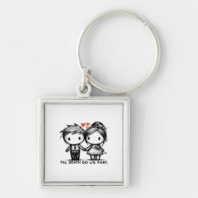 Till Death Do Us Part Classic – Gothic Romance Des Keychain (Front)