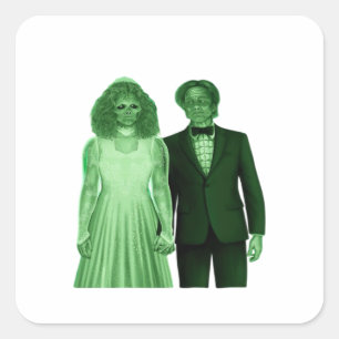 Till Death Do Us Part Classic Retro Design Square Sticker