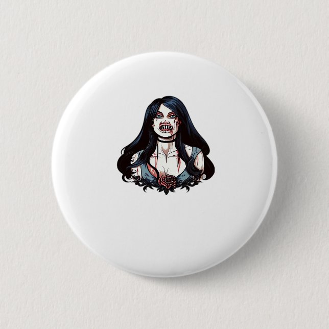 Till Death Do Us Part Classic – Skeleton Couple  2 Inch Round Button (Front)