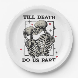 Till Death Do Us Part Classic – Skeleton Slogan Paper Plate