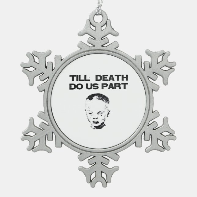 Till Death Do Us Part Classic Sloth Snowflake Pewter Christmas Ornament (Front)