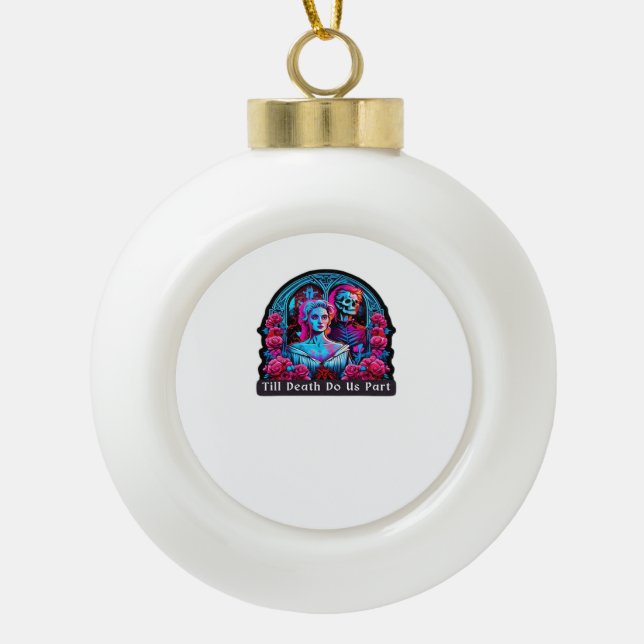 Till Death Do Us Part Classic – Sloth & Soulmate Ceramic Ball Christmas Ornament (Front)