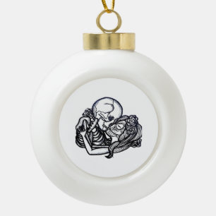 Till Death Do Us Part Classic – Spooky Skeleton Sl Ceramic Ball Christmas Ornament