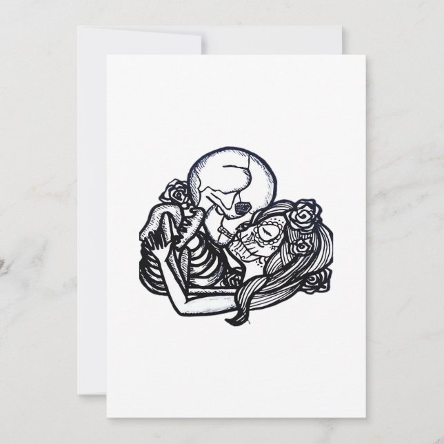 Till Death Do Us Part Classic – Spooky Skeleton Sl Holiday Card (Front)