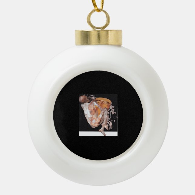 Till Death Do Us Part Classic – Spooky Soulmate Qu Ceramic Ball Christmas Ornament (Front)