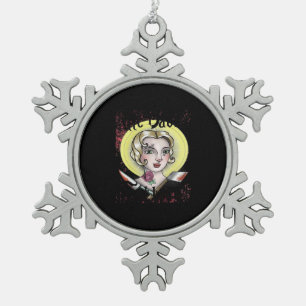 Till Death Do Us Part Classic – Vintage Gothic Rom Snowflake Pewter Christmas Ornament