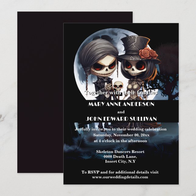 Till death do us part corpse bride groom invitation (Front/Back)